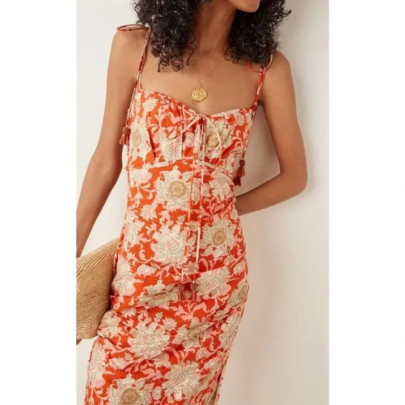 Johanna Ortiz Prettier In Spanish Printed Cotton Slip Dress Size Large - Picture 7 of 13